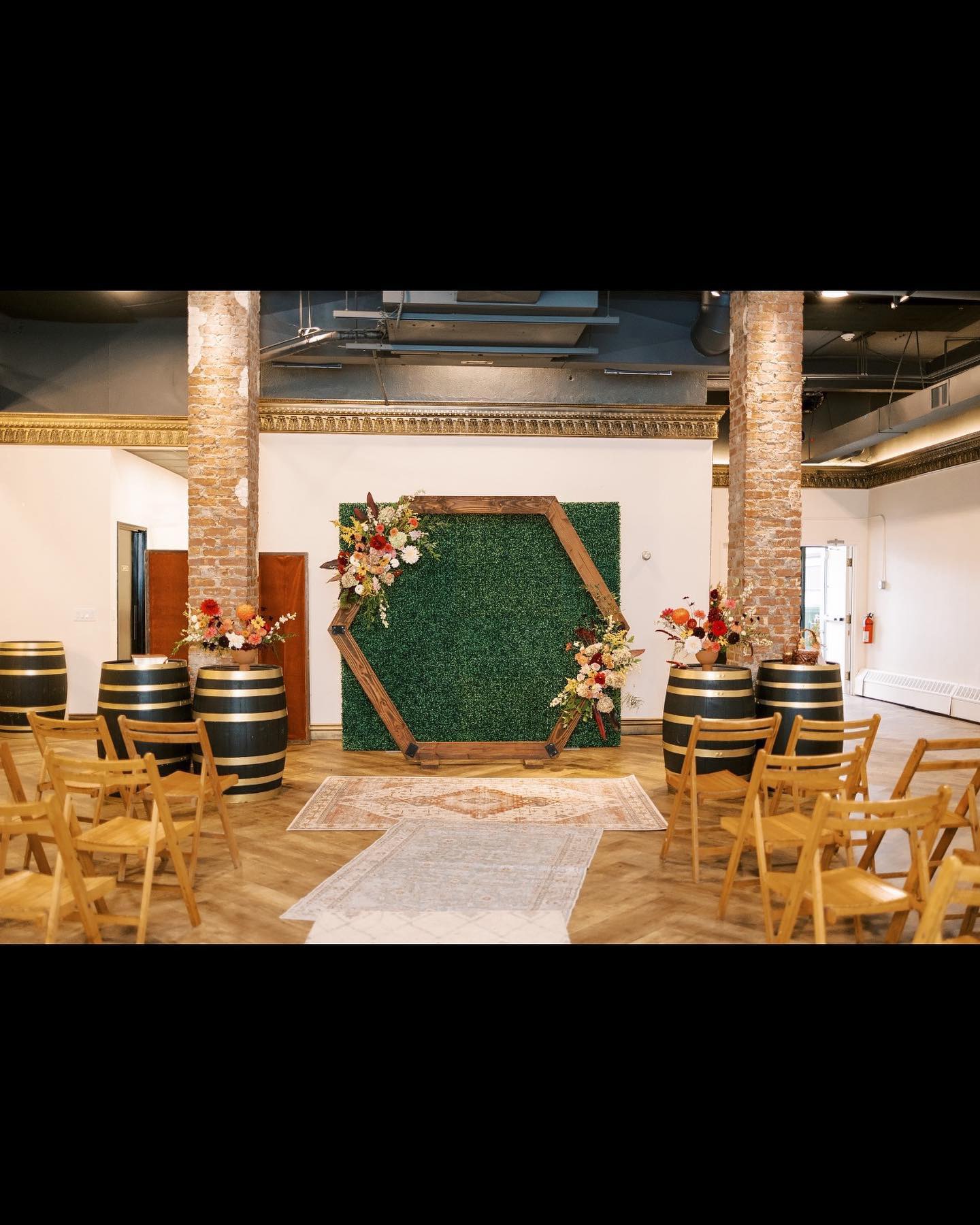 Wedding ceremony setup inside 18th Amendment